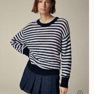 J. Crew Navy and White Striped Relaxed fit Sweater